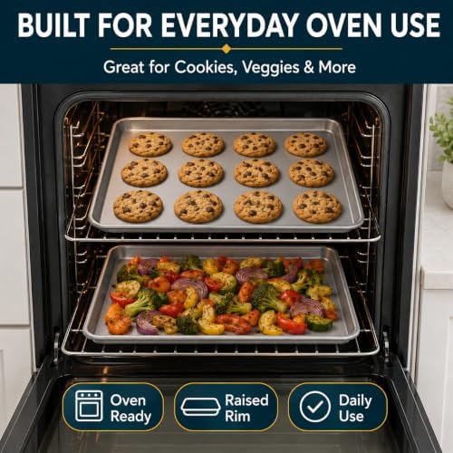 Titanium Baking Sheet pan, 10.43" Lightweight Cookie Sheets for Baking