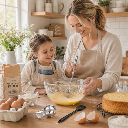 Stainless Steel Egg White Separator Semi-Automatic Whisk Set with