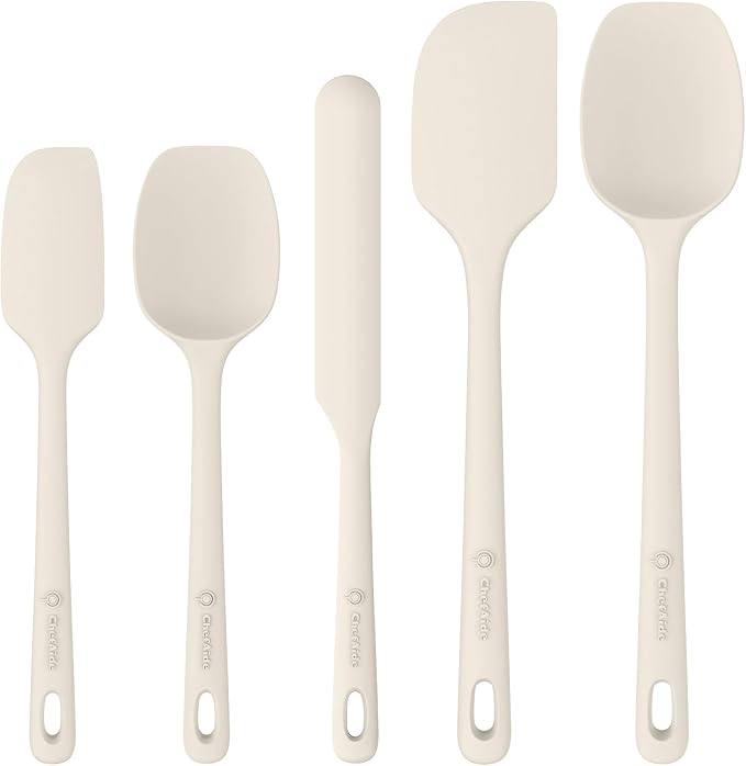 ChefAide 5 Pieces Silicone Spatula Set, Food Grade Rubber Spatula, Upgrade by ChefAide