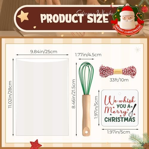Baderke 20 Sets Christmas Whisk Gifts Set, Green
