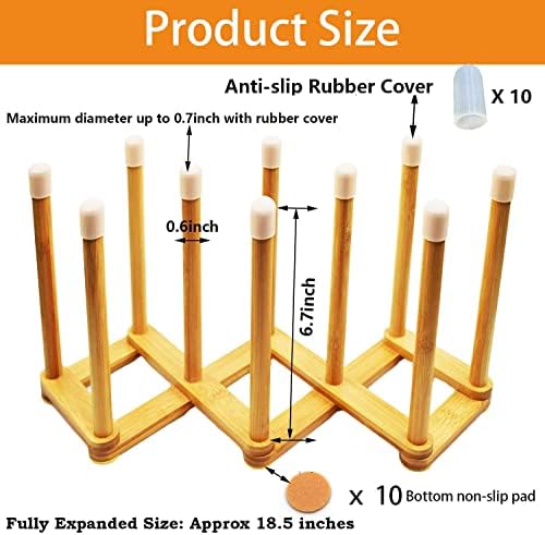 Bamboo Retractable Bottle Drying Rack Cup Dish Drying Racks,Sports