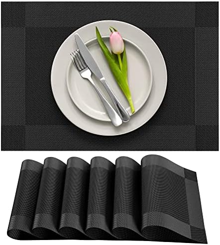 More Décor Dining Table Placemats, Washable Heat-Resistant PVC Vinyl