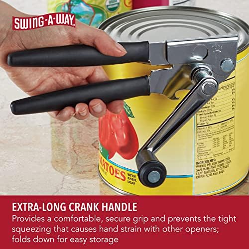 Swing-A-Way Easy-Crank Can Opener with Folding Crank Handle, Black