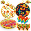 LemonRoad 3 Pcs 12 Inch Tortilla Warmer Pouch with 4 Taco Holder