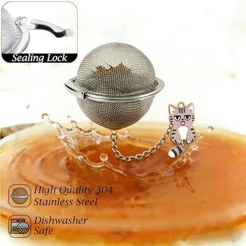 Cat Tea Infusers for Loose Leaf Tea, 2PCS Stainless Steel Tea Strainer