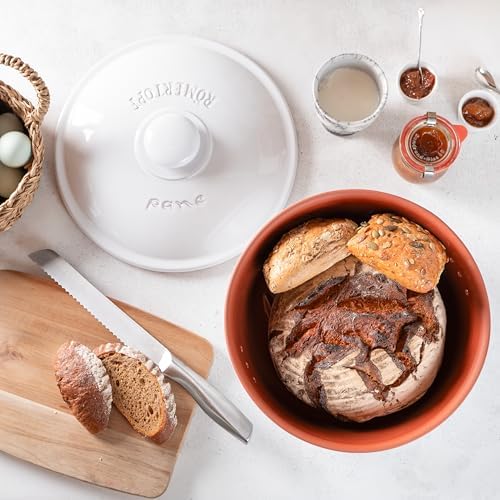 Römertopf Round Ceramic Bread Box | Ideal for Bread Storage, Fruits