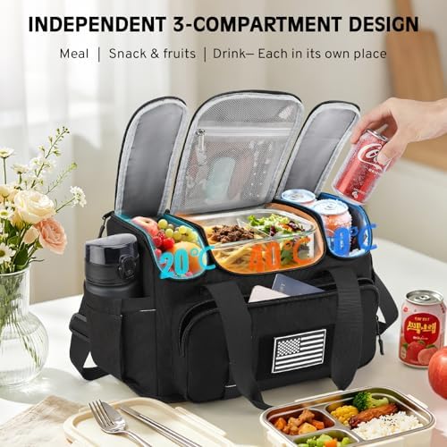 ZOMFELT Lunch Box for Men, 19L Insulated Lunch Bag with Separate