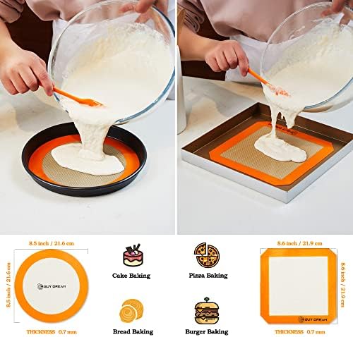 GUY DREAM All-in-One Silicone Baking Mat Set - Kneading Mat, Cookie &