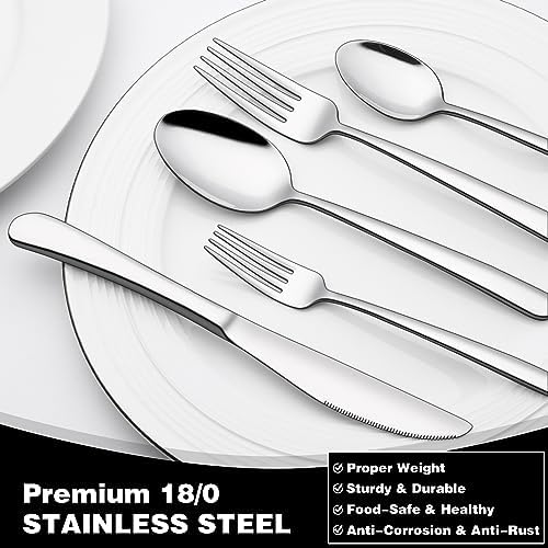 40-Piece Silverware Set with Organizer, EWFEN Heavy Duty Stainless