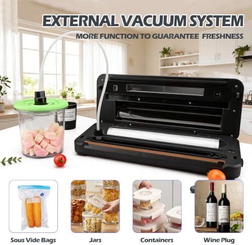 Vacuum Sealer Machine with Visual Window and Built-in Cutter