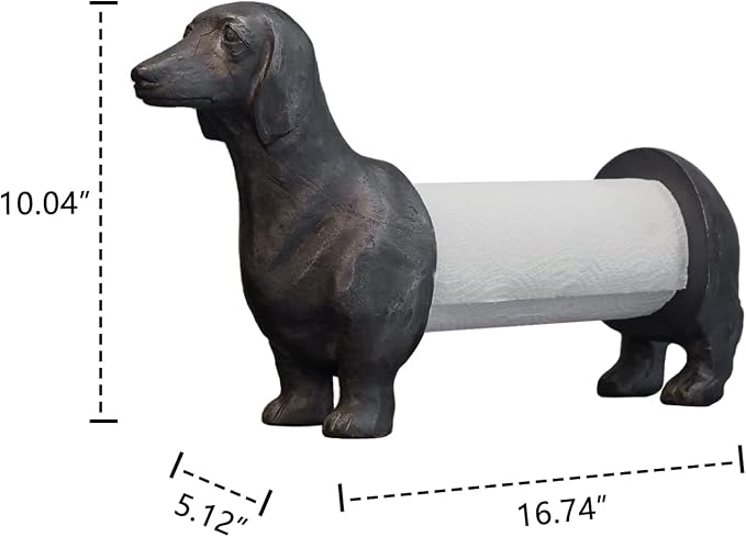 Vintage Dachshund Dog Paper Towel Holder Black Wiener Dog Tissue Towel Display - Image 10