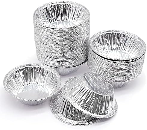 200 PCS Egg Tart Baking Cups, Disposable Aluminum Foil Liners for
