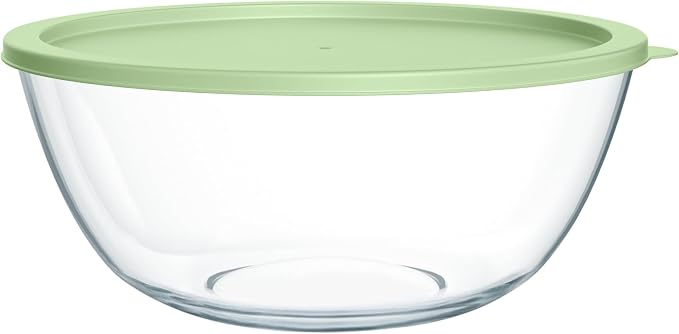 Extra Large Glass Mixing Bowls Clear Glass Salad Cooking Bowls by Quald