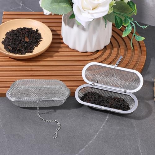 6 Pcs Tea Ball Infusers, Oval Tea Infuser Floating Mesh Steeper with