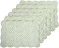 MABOZOO 100% Cotton Quilted Placemats Set of 6,Washable Cloth Table