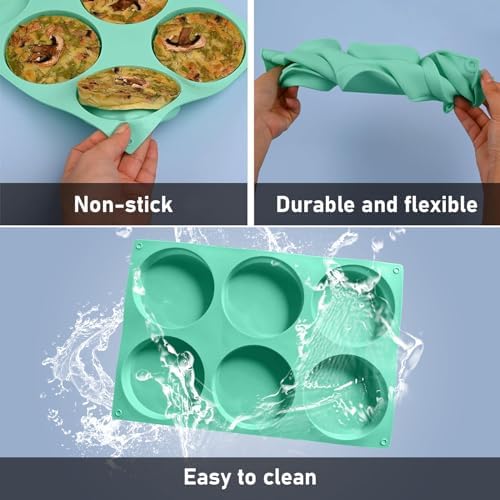 Zorazio 4Inch Round Silicone Mold for Baking, 3Pcs Large Silicone