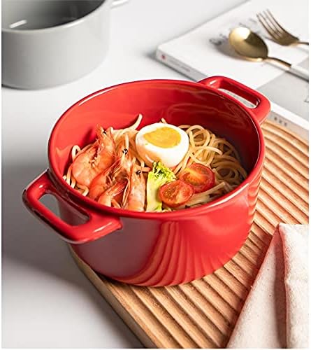 Chicken Salad Bowl Set Of 4 Ceramic Soup Bowls with Handles, Ceramic
