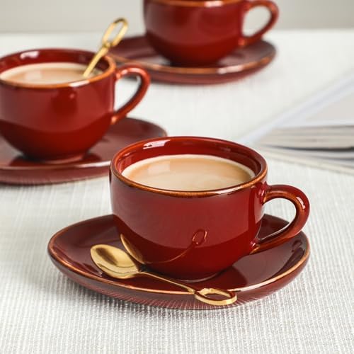 vicrays Ceramic Espresso Coffee Cups Set 4 oz Porcelain Espresso Cups
