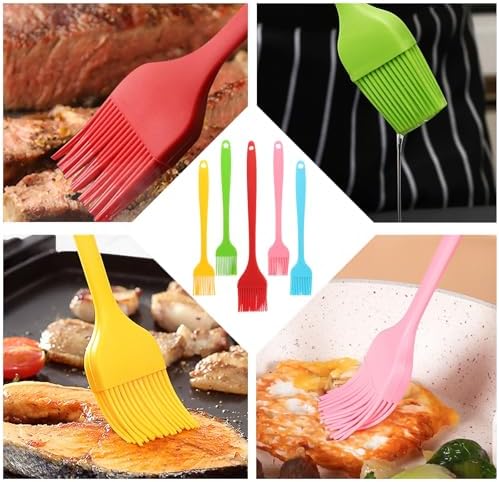 5 Piece Silicone Basting Brush Set for Barbecue and Pastry