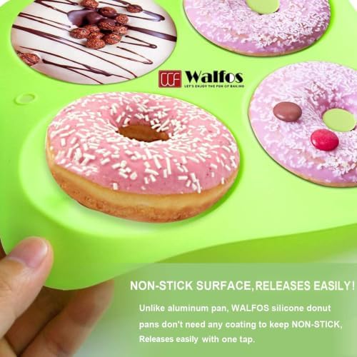 Walfos Full Size Silicone Donut Mold for Baking- 4 Inch Big Size
