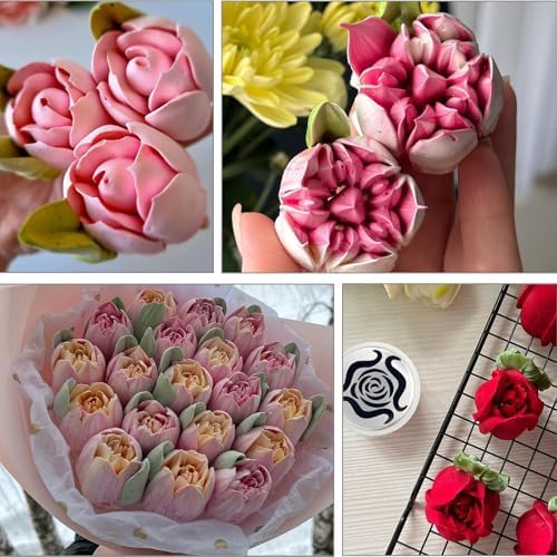 6PCS Extra Large Russian Piping Tips Set, Stainless Steel Flower Icing