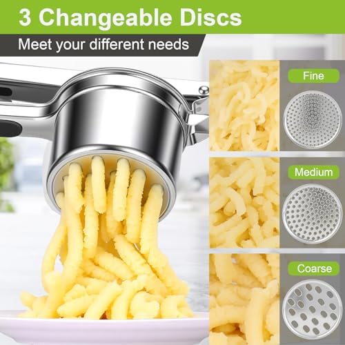 Potato Ricer Stainless Steel, Potato Masher for Fluffy Mashed Potatoes