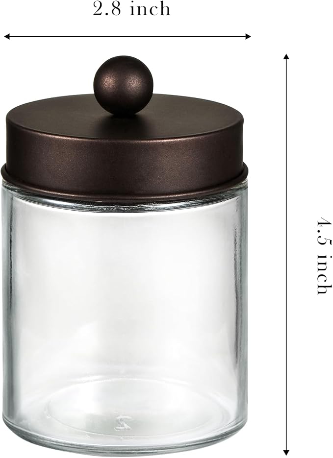 SheeChung Qtip Dispenser Holder 4pcs, Glass Apothecary Jars - Image 6