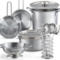 13Pcs Kids Pretend Play Kitchen Accessories Pots and Pans Playset