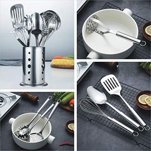 Berglander Cooking Utensil Set 8 Piece, Stainless Steel Kitchen Tool