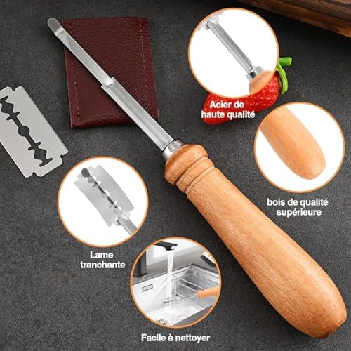 Sourdough Scoring Kit with 5 Ultra-Sharp Stainless Steel Blades &