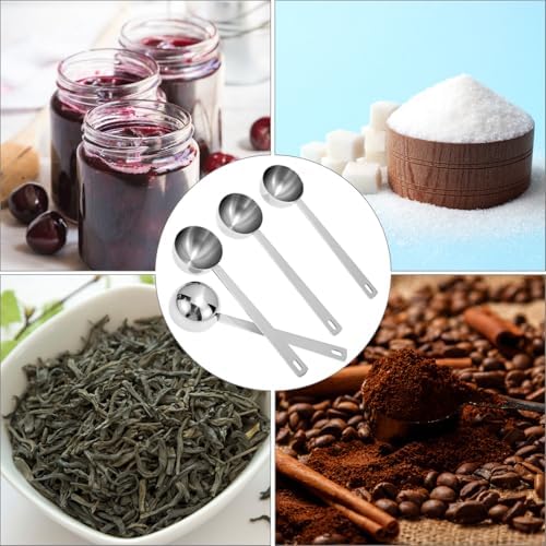 QWORK 30ml Measuring Scoop 4 Pack, 2 Tablespoon 304 Stainless Steel