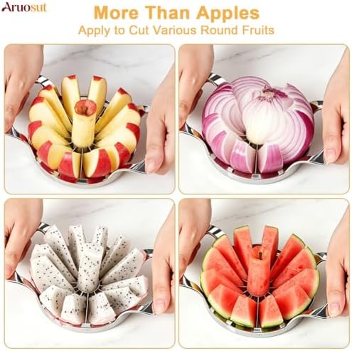 Apple Slicer, 12 Blade Extra Large Stainless Steel Apple Cutter, Heavy