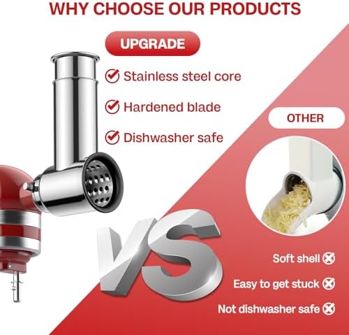 Stainless Steel Slicer Shredder Attachment for KitchenAid Stand Mixer