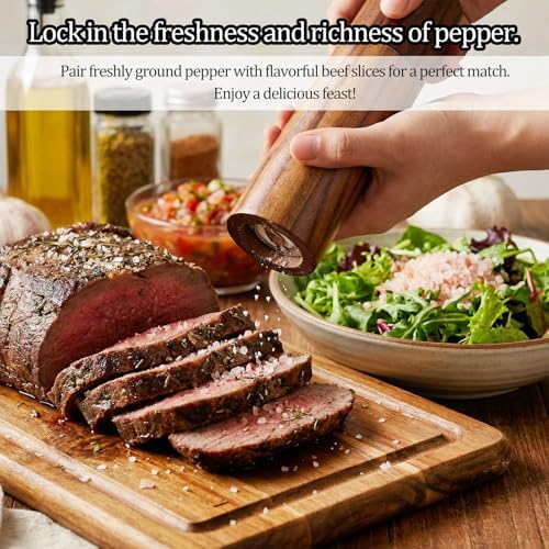 2 Pack Wooden Salt and Pepper Grinder Set, 8.46 Inch