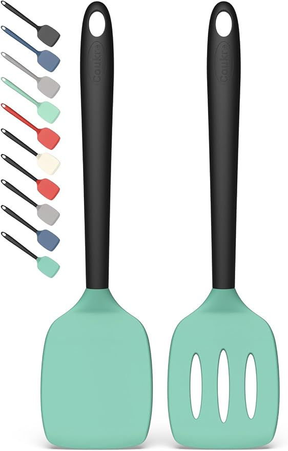 Coukre 2 Pack Silicone Spatula Set, High Heat Resistant, BPA Free Kitchen by Coukre