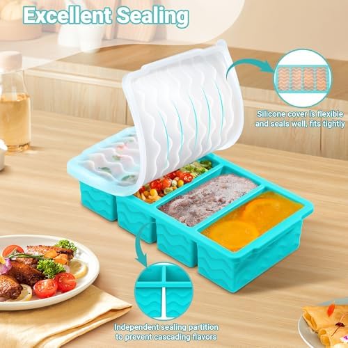 Doasuwish Silicone Freezer Tray for Soup with Lid – 1-Cup Soup