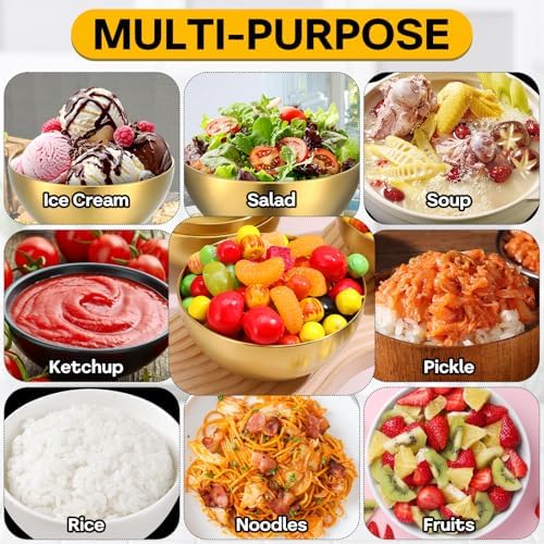 5 Pcs 5.9 Inch Gold Mixing Bowls, Decorative Metal Stainless Steel