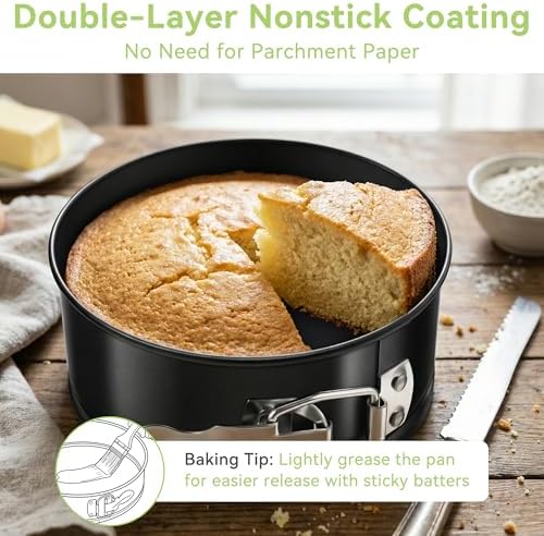 USLAI 4 Inch Mini Springform Pan Set, Nonstick & Leakproof, 4 Pieces