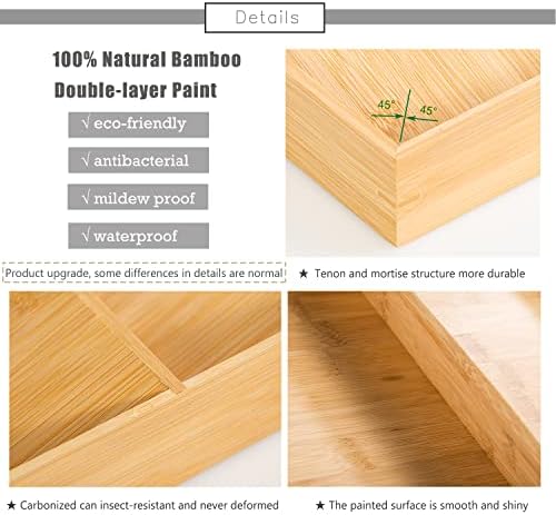 3-Tier Bamboo Drawer Spice Rack Wooden Kitchen Cabinet Spice Organizer