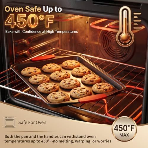 4-Piece Nonstick Carbon Steel Baking Sheet Set, Small Medium Large
