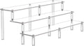 AZEAM 15 3/4 Inch Acrylic Riser Display Shelf, 3 Tier Display Riser by AZEAM