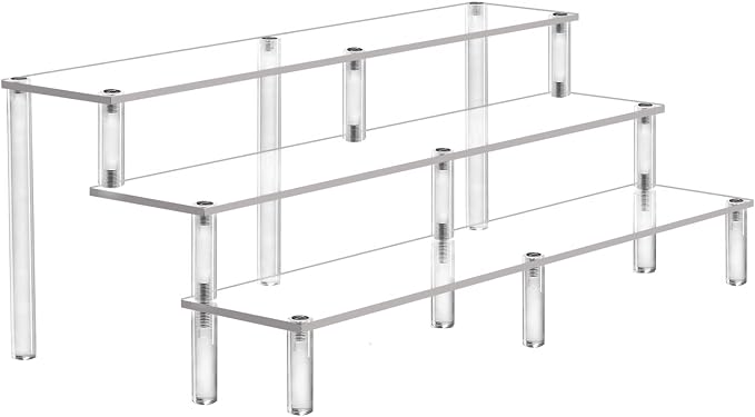 AZEAM 15 3/4 Inch Acrylic Riser Display Shelf, 3 Tier Display Riser by AZEAM