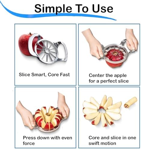Apple Slicer and Corer - 12 Blade Extra Large, Stainless Steel Apple