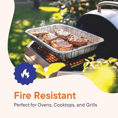 Aluminum Pans 9x13 Disposable Aluminum Foil Pans with Lids [25-Sets]