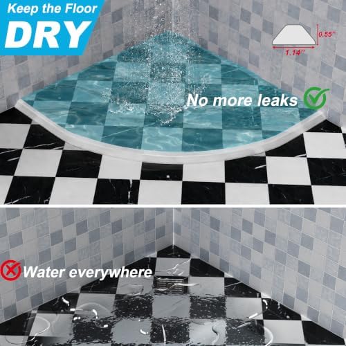 67" Shower Threshold Water Dam, Self-Adhesive Silicone Water Barrier &