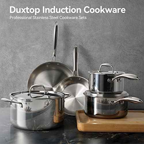 Duxtop Tri-Ply Stainless Steel Induction Cookware, 10PC Pots and Pans Set