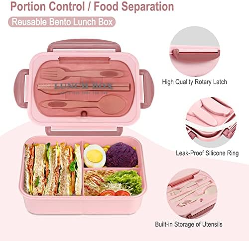 Bento Box for Adult, 1200 ML Lunch Containers for Adults, LeakProof