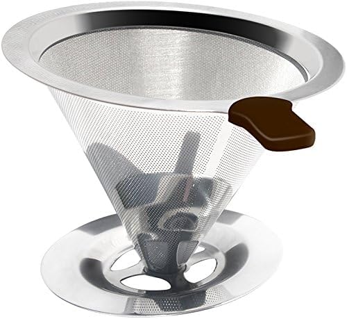 Mixpresso Pour Over Coffee Cone Dripper with Cup Stand - Paperless and