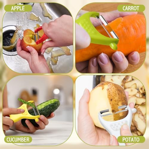 20 Pack Vegetable Peeler Bulk with Sharp Blade, 5 Colors Potato