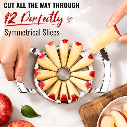 YYP Heavy Duty 12-Blade Apple Slicer, Extra Large Stainless Steel